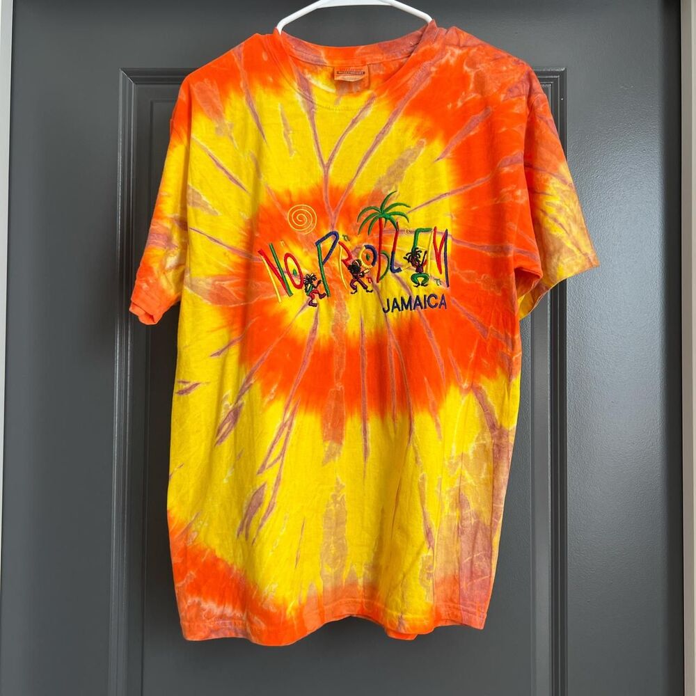 Vintage tie-dye embroidered Jamaica tee Size M